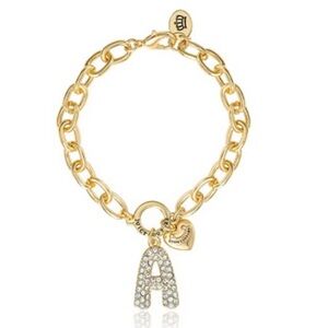 Juicy Couture Gold Bracelet with Bubble “A” Initial Charm